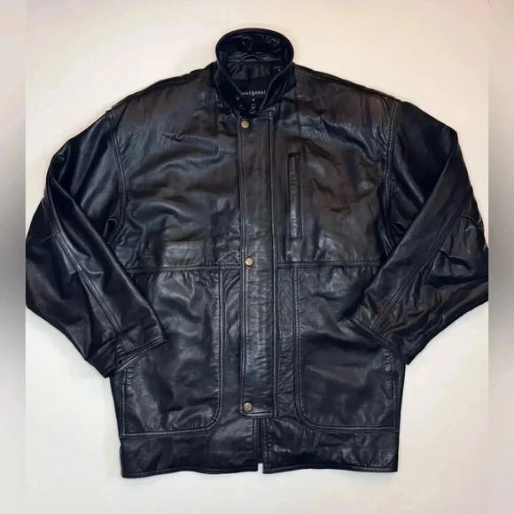 Jhane Barnes Men’s Vintage Leather Jacket Size- 38 - Picture 7 of 14